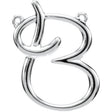 14K White Gold Script Initial B Necklace Center