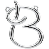 14K White Gold Script Initial B Necklace Center