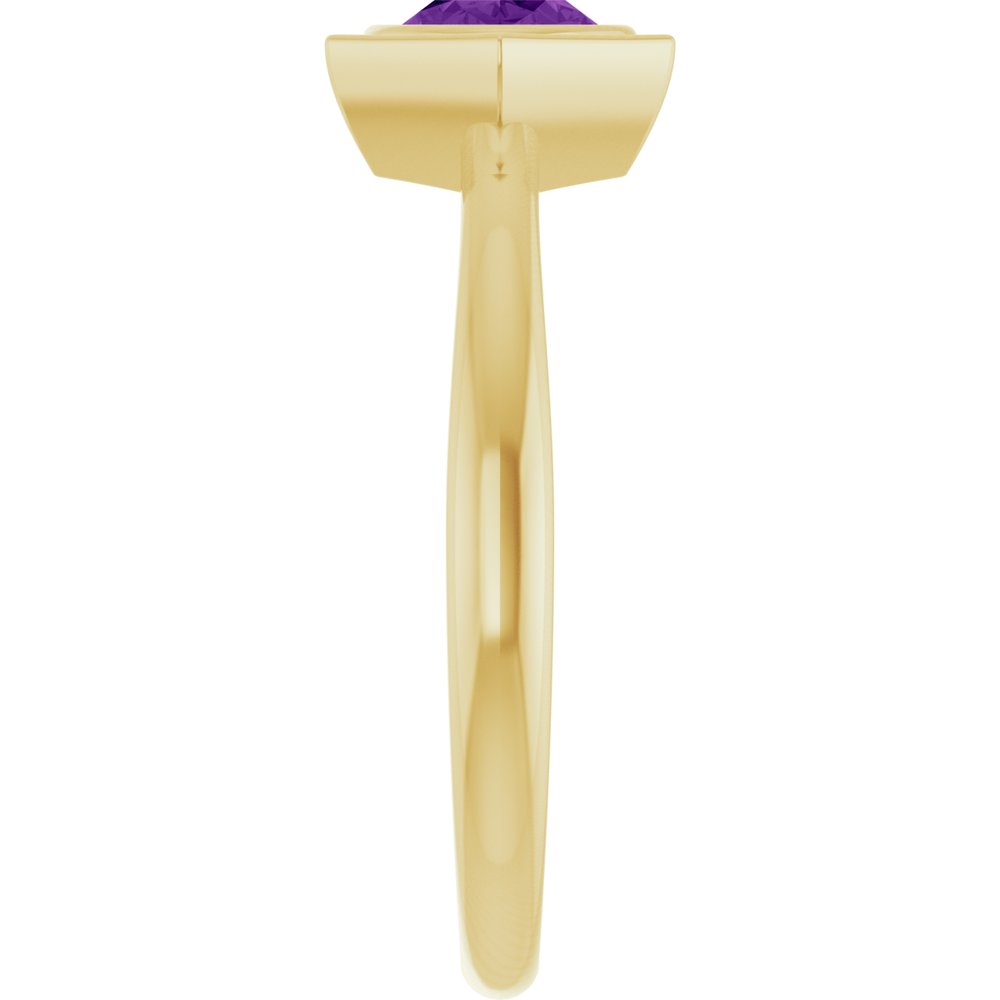 14K Yellow Gold Natural Amethyst Ring