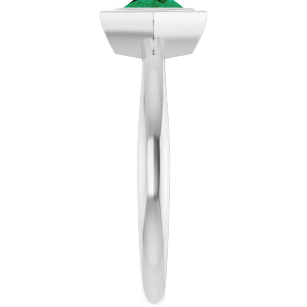 Sterling Silver Lab-Grown Emerald Ring