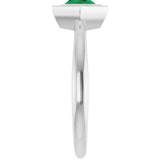 Sterling Silver Lab-Grown Emerald Ring
