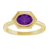 14K Yellow Gold Natural Amethyst Ring