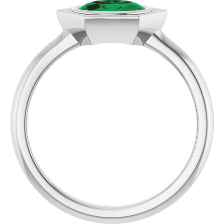 Sterling Silver Lab-Grown Emerald Ring
