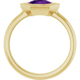 14K Yellow Gold Natural Amethyst Ring