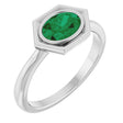Sterling Silver Lab-Grown Emerald Ring