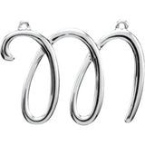 Sterling Silver Script Initial M Necklace Center