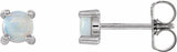 14K White Gold 4 mm Natural White Opal Earrings