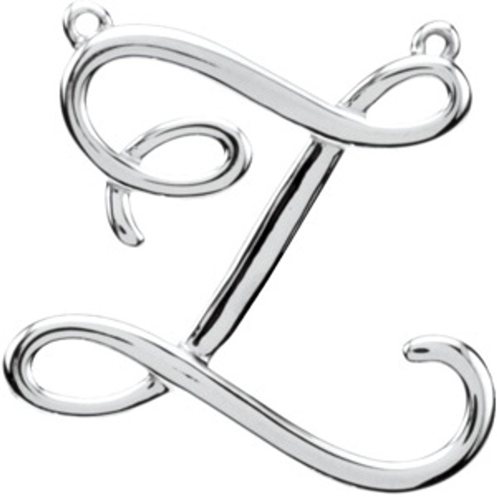 Sterling Silver Script Initial Z Necklace Center