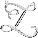 Sterling Silver Script Initial Z Necklace Center