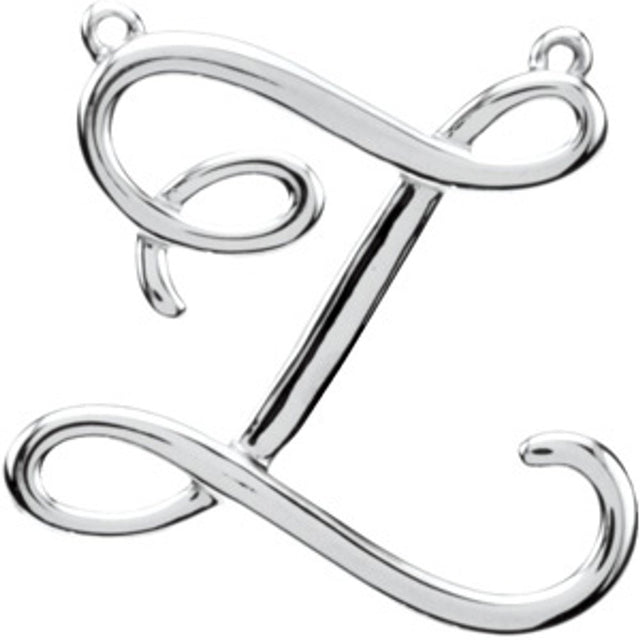 Sterling Silver Script Initial Z Necklace Center