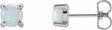 14K White Gold 5 mm Natural White Opal Earrings