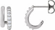 14K White Gold 1/5 CTW Lab-Grown Diamond Stacked 11.7 mm Double J-Hoop Earrings 