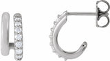 14K White Gold 1/5 CTW Lab-Grown Diamond Stacked 11.7 mm Double J-Hoop Earrings 