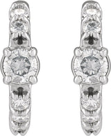 14K White Gold 3/8 CTW Lab-Grown Diamond 12 mm Hoop Earrings