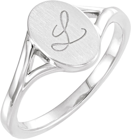Sterling Silver 11x7.5 mm Oval Signet Ring