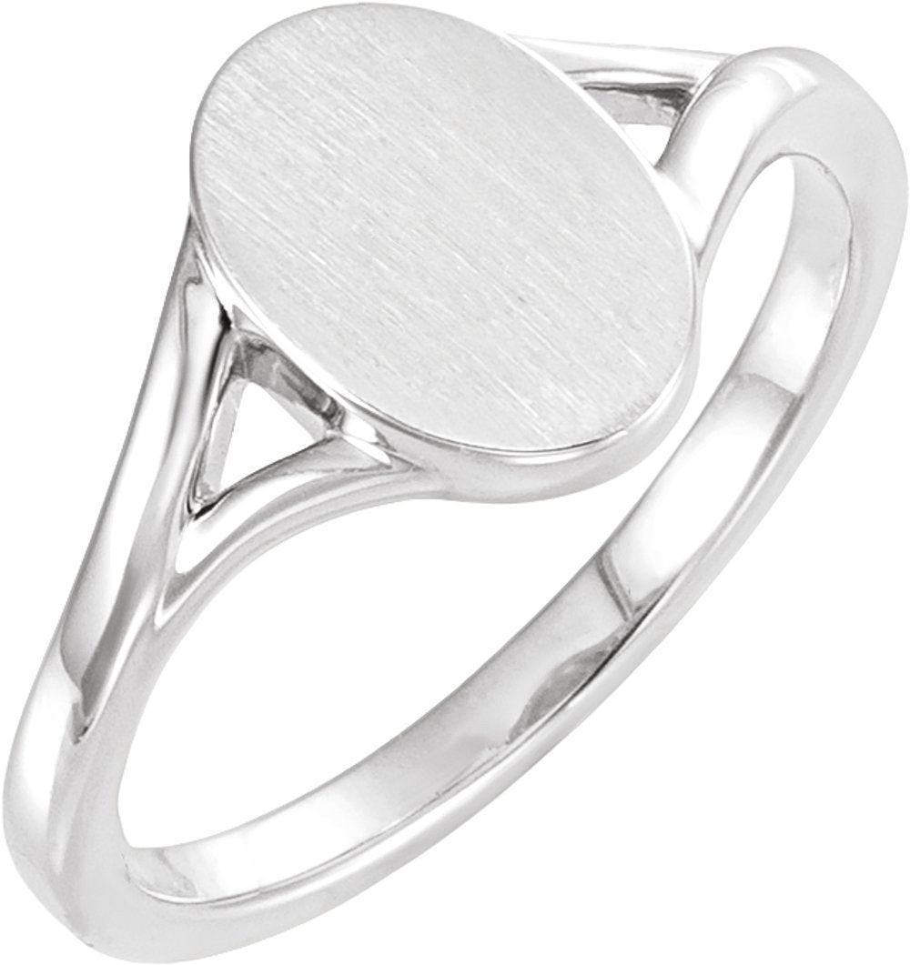 Sterling Silver 11x7.5 mm Oval Signet Ring