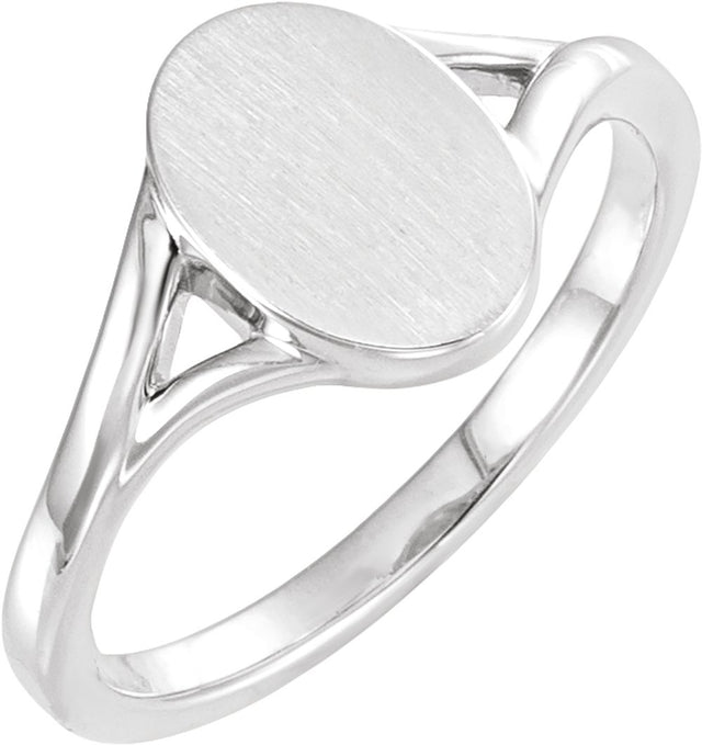 Sterling Silver 11x7.5 mm Oval Signet Ring