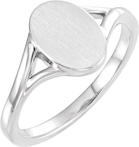 Sterling Silver 11x7.5 mm Oval Signet Ring