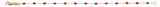 14K Yellow Gold-Filled 1.6 mm Red Enamel Bead Paperclip-Style 7" Chain