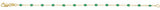 14K Yellow Gold-Filled 1.6 mm Green Enamel Bead Paperclip-Style 7" Chain
