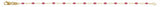 14K Yellow Gold-Filled 1.6 mm Pink Enamel Bead Paperclip-Style 7" Chain