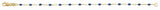 14K Yellow Gold-Filled 1.6 mm Blue Enamel Bead Paperclip-Style 7" Chain