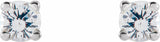 14K White Gold 2.5 mm Natural White Sapphire Earrings