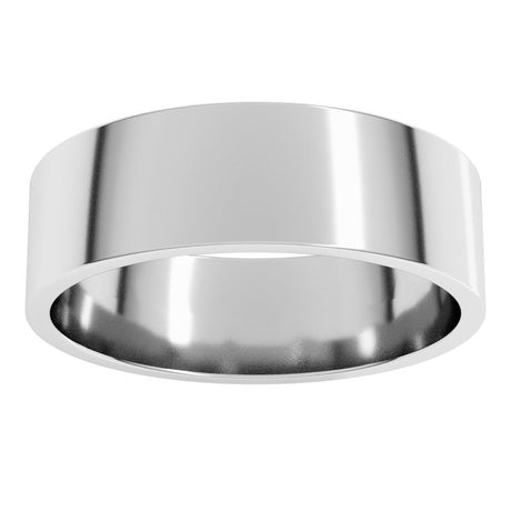 14K White Gold 6 mm Lightweight Flat Band