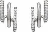 14K White Gold 1/3 CTW Lab-Grown Diamond Stacked 15.2 mm Triple J-Hoop Earrings