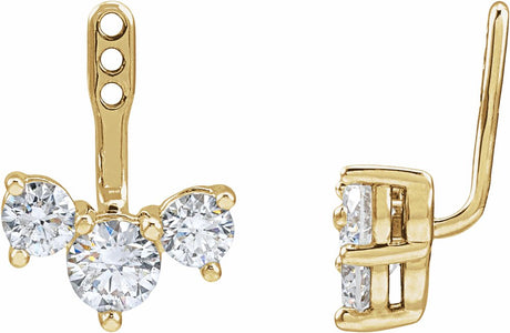 14K Yellow Gold 1 CTW Lab-Grown Diamond Earring Jackets