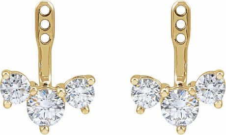 14K Yellow Gold 1 CTW Lab-Grown Diamond Earring Jackets