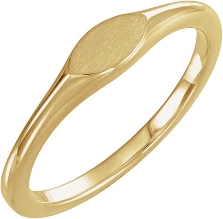 14K Yellow Gold Oval Signet Ring