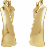 14K Yellow Gold Electroform Puffed 25 mm Hoop Earrings