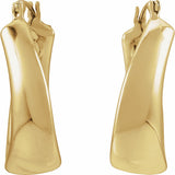14K Yellow Gold Electroform Puffed 25 mm Hoop Earrings