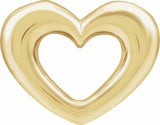 14K Yellow Gold Electroform Puffed Heart Pendant