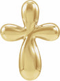 14K Yellow Gold Electroform Puffed Cross Pendant