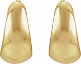 14K Yellow Gold Electroform Puffed 25 mm Hoop Earrings
