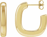 14K Yellow Gold Electroform Puffed 22 mm Hoop Earrings