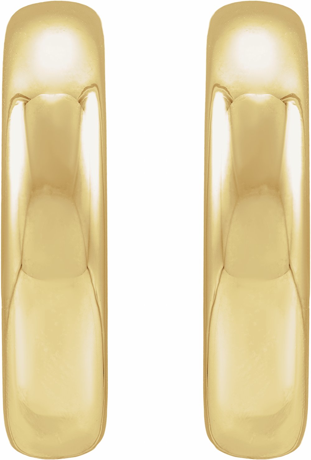 14K Yellow Gold Electroform Puffed 30 mm Hoop Earrings