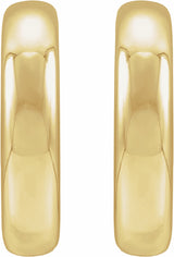 14K Yellow Gold Electroform Puffed 30 mm Hoop Earrings