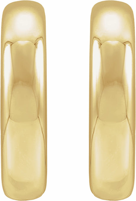 14K Yellow Gold Electroform Puffed 30 mm Hoop Earrings