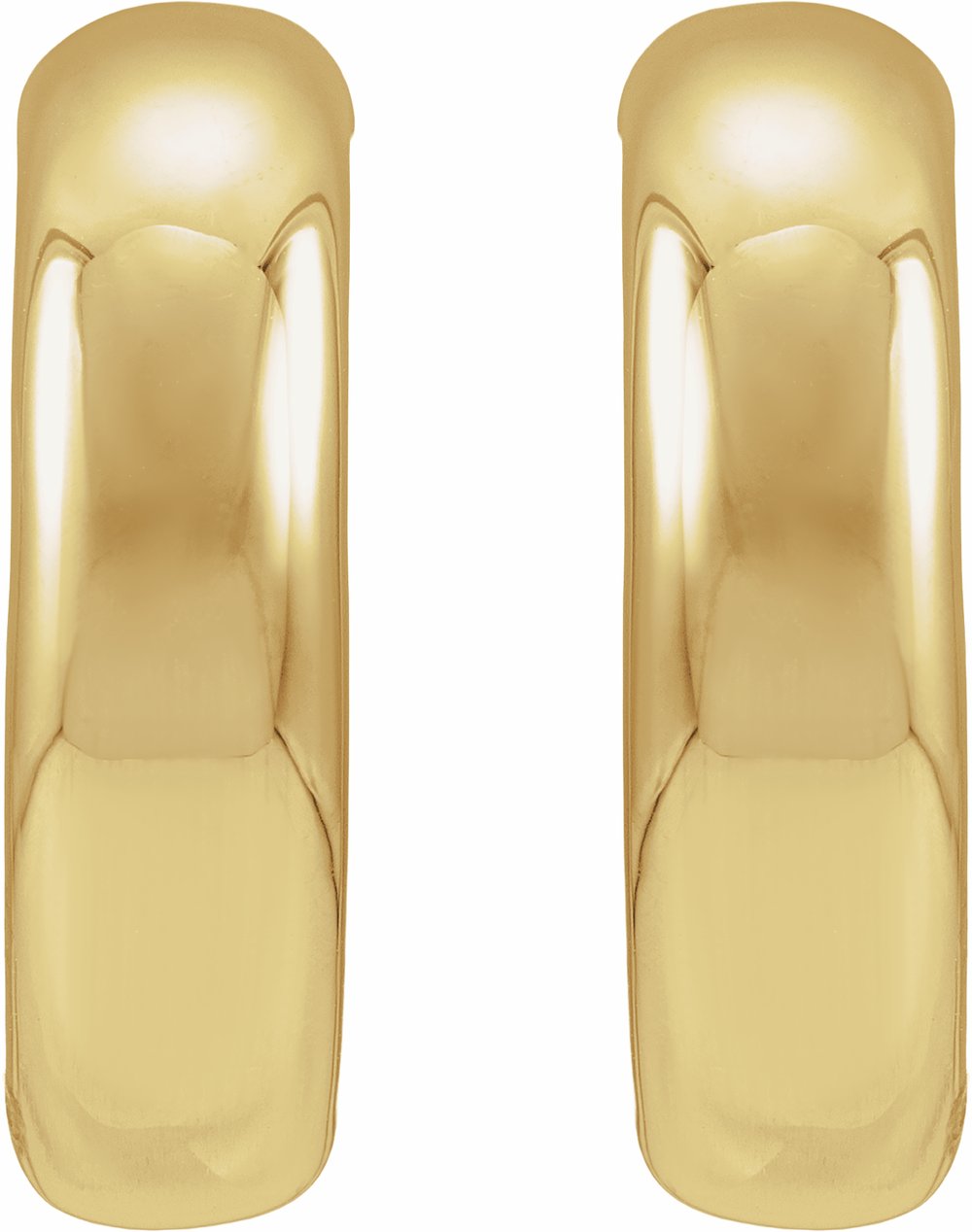 14K Yellow Gold Electroform Puffed 25 mm Hoop Earrings