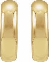 14K Yellow Gold Electroform Puffed 25 mm Hoop Earrings