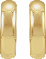 14K Yellow Gold Electroform Puffed 25 mm Hoop Earrings
