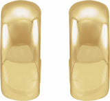 14K Yellow Gold Electroform Puffed 15 mm Hoop Earrings