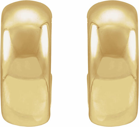 14K Yellow Gold Electroform Puffed 15 mm Hoop Earrings