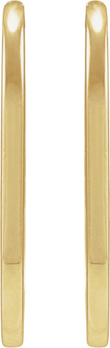 14K Yellow Gold Elongated Oval 23.6 mm Hoop Earrings