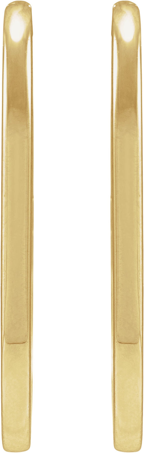 14K Yellow Gold Elongated Oval 23.6 mm Hoop Earrings