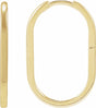 14K Yellow Gold Elongated Oval 23.6 mm Hoop Earrings