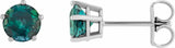14K White Gold Lab-Grown Alexandrite Stud Earrings